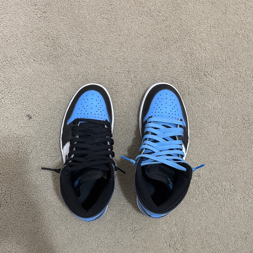 Nike Black and Light Blue High-Top Sneakers
